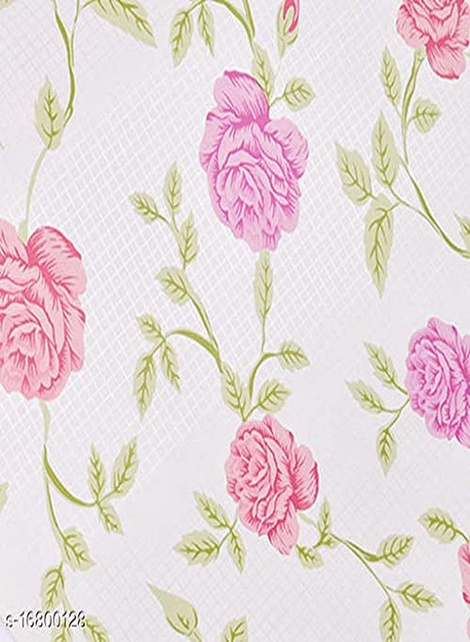 ANNACREATIONS ANNA CREATIONS Self Adhesive Wallpaper Waterproof Vinyl Stickers PVC Wall Papers (18''inches x 120'' inches) (White Pink Flower) - Image 4